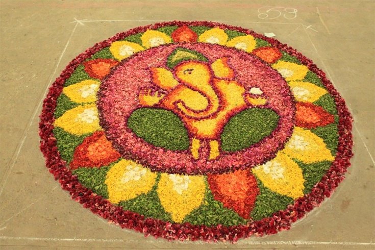 Simple ganesh rangoli Simple ganesh rangoli