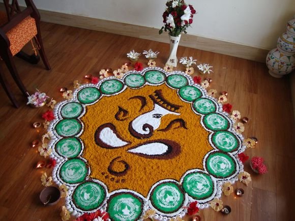 Vinayagar chaturthi kolam Vinayagar chaturthi kolam