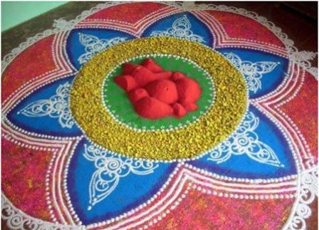 Ganesh rangoli photo Ganesh rangoli photo