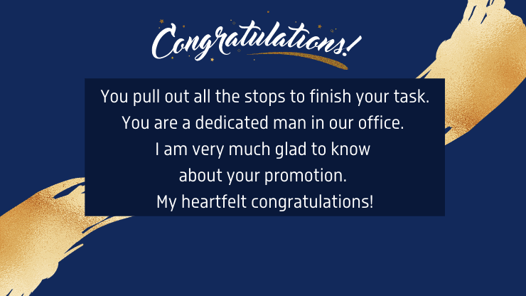 congratulation sms for promotion