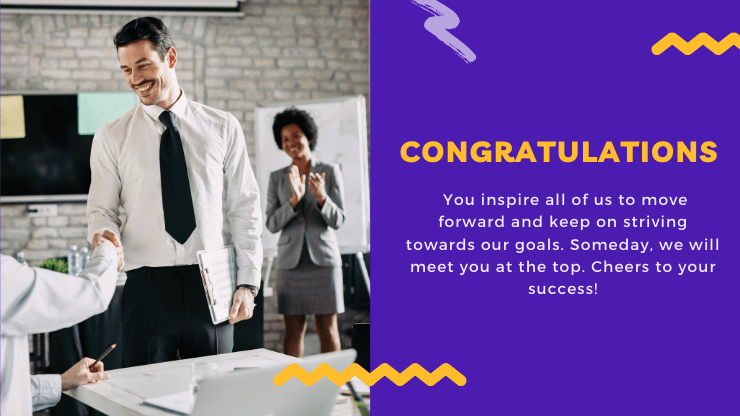 congratulations on promotion to new position