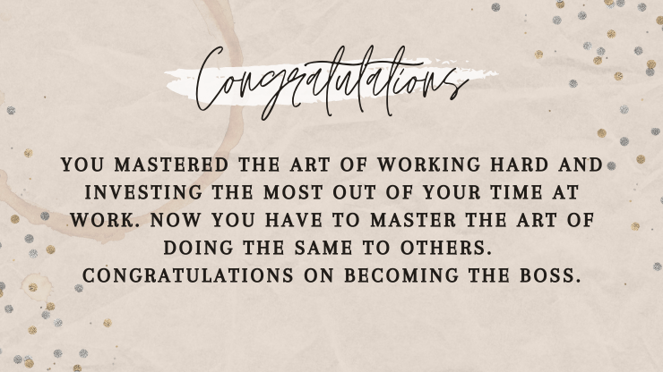 congratulatory message on promotion in job