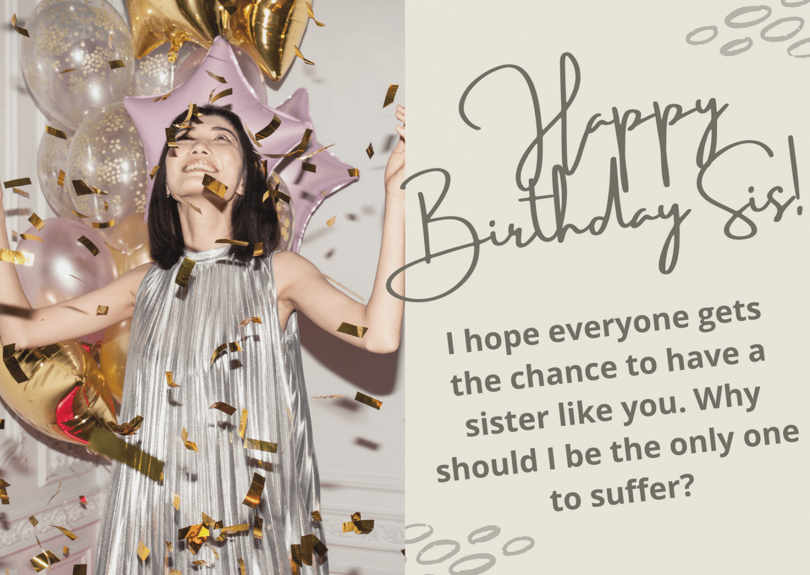 funny bday wish for sister
